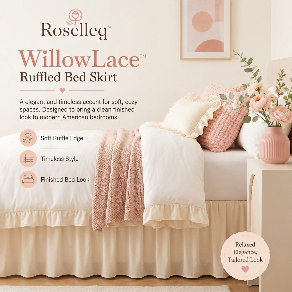 Roselleq™ WillowLace Ruffled Bed Skirt