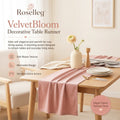 Roselleq™ VelvetBloom Decorative Table Runner