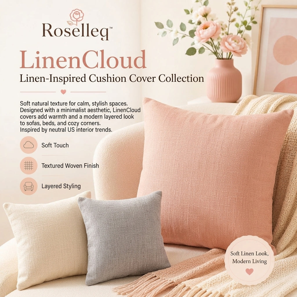 Roselleq™ LinenCloud Cushion Cover Collection